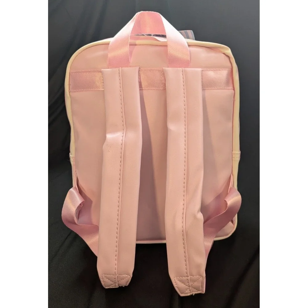 Hello Kitty and Friends Snack Shop Mini Backpack Faux Leather Zip, Pink/White